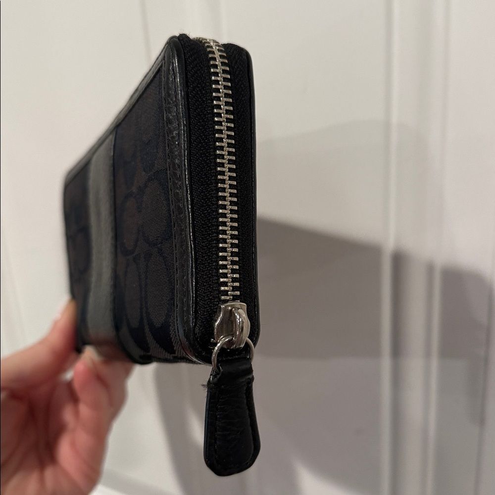 Coach Black Zip-Around Wallet - Picture 3 of 16